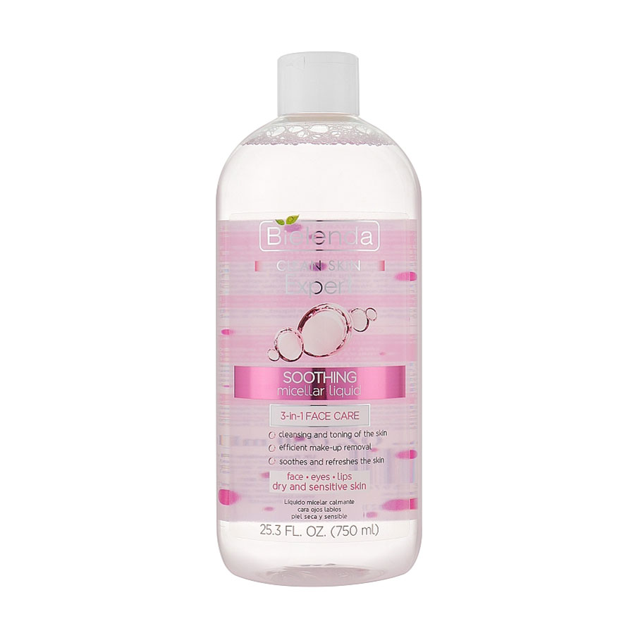 Міцелярна рідина 3 в 1 Bielenda Clean Skin Expert Soothing Micellar Liquid, 750 мл